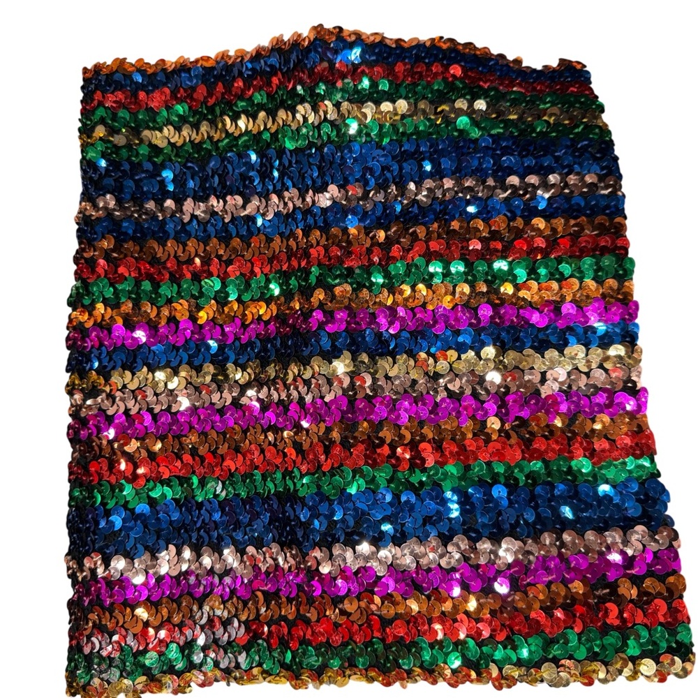 Multicolored Sequin Stripe Crop Top - Sparkling Party Crop